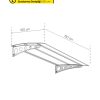 Metal Taşıyıcılı Kapı Üstü Sundurma - Modern Serisi (150 cm x 100 cm)